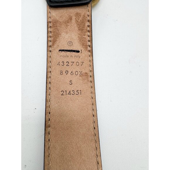 Gucci 55cm Black Leather Double GG Belt Size Small - Picture 4 of 14